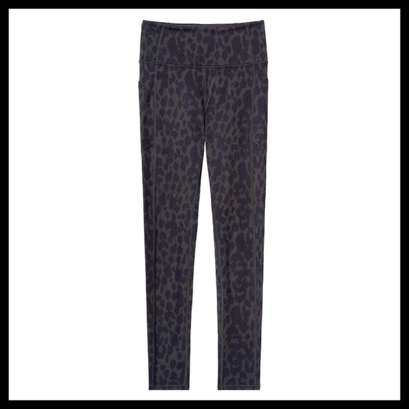 VICTORIA’S SECRET Flow On Point High Rise Pocket Legging Black Leopard Print - Picture 5 of 11